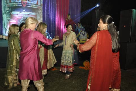 Dancing with an Indian dance teacher