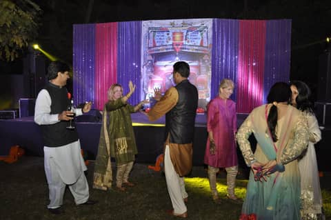 Dancing on stage area at night