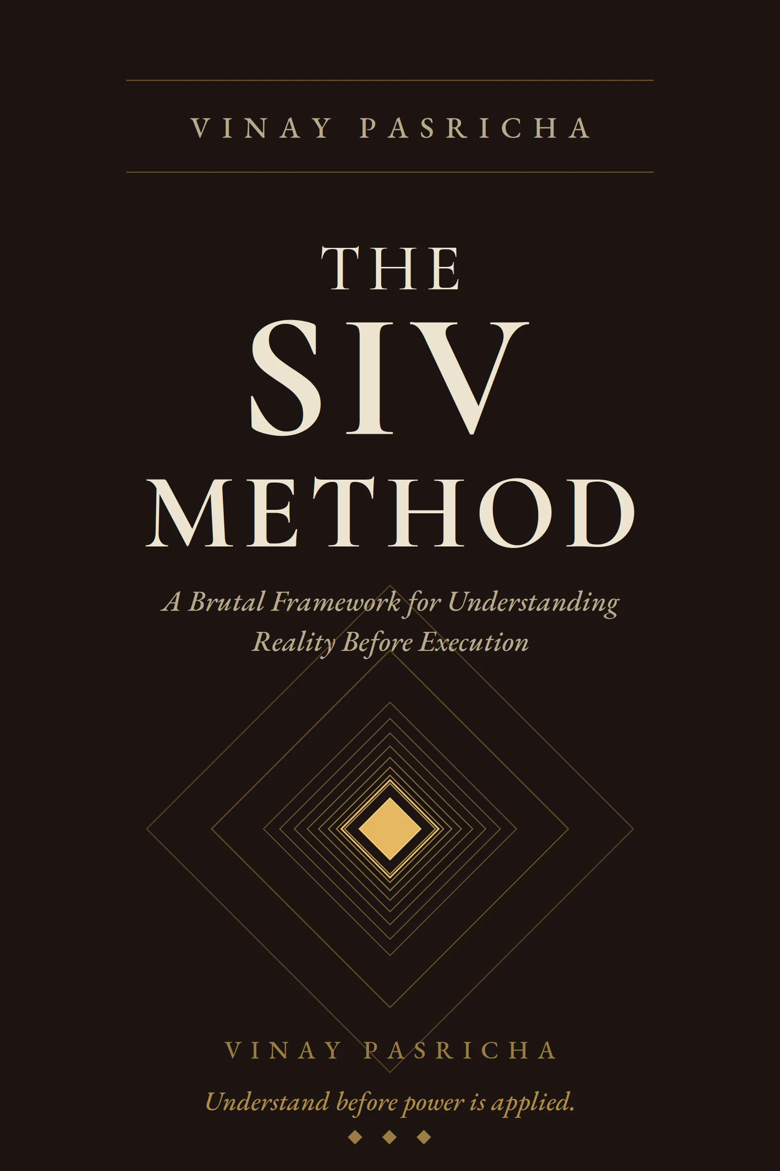 The SIV Method — A Brutal Framework for Understanding Reality Before Execution by Vinay Pasricha